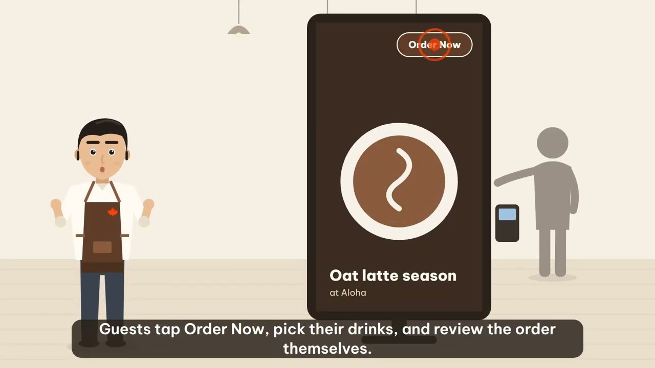 The ordering kiosk with an Order Now button
