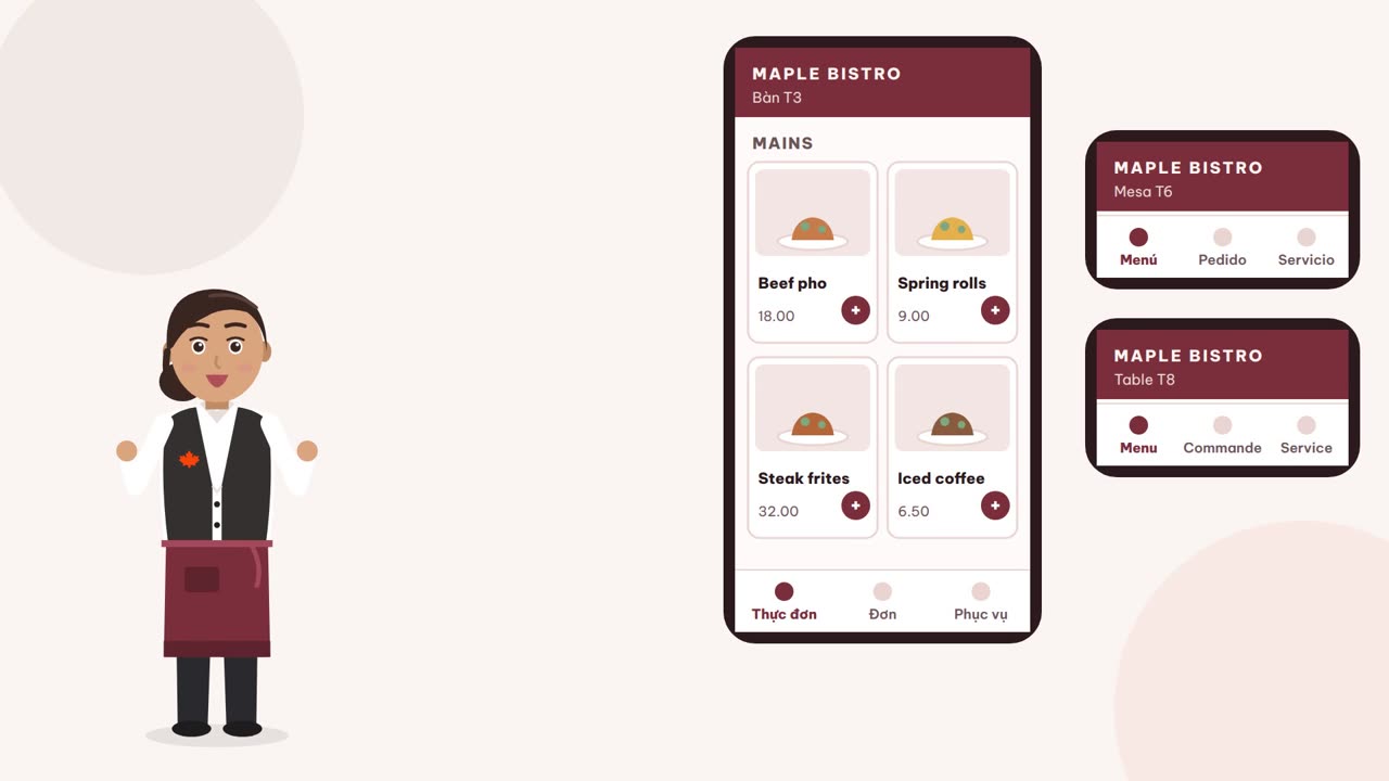 The table QR menu on a guest's phone